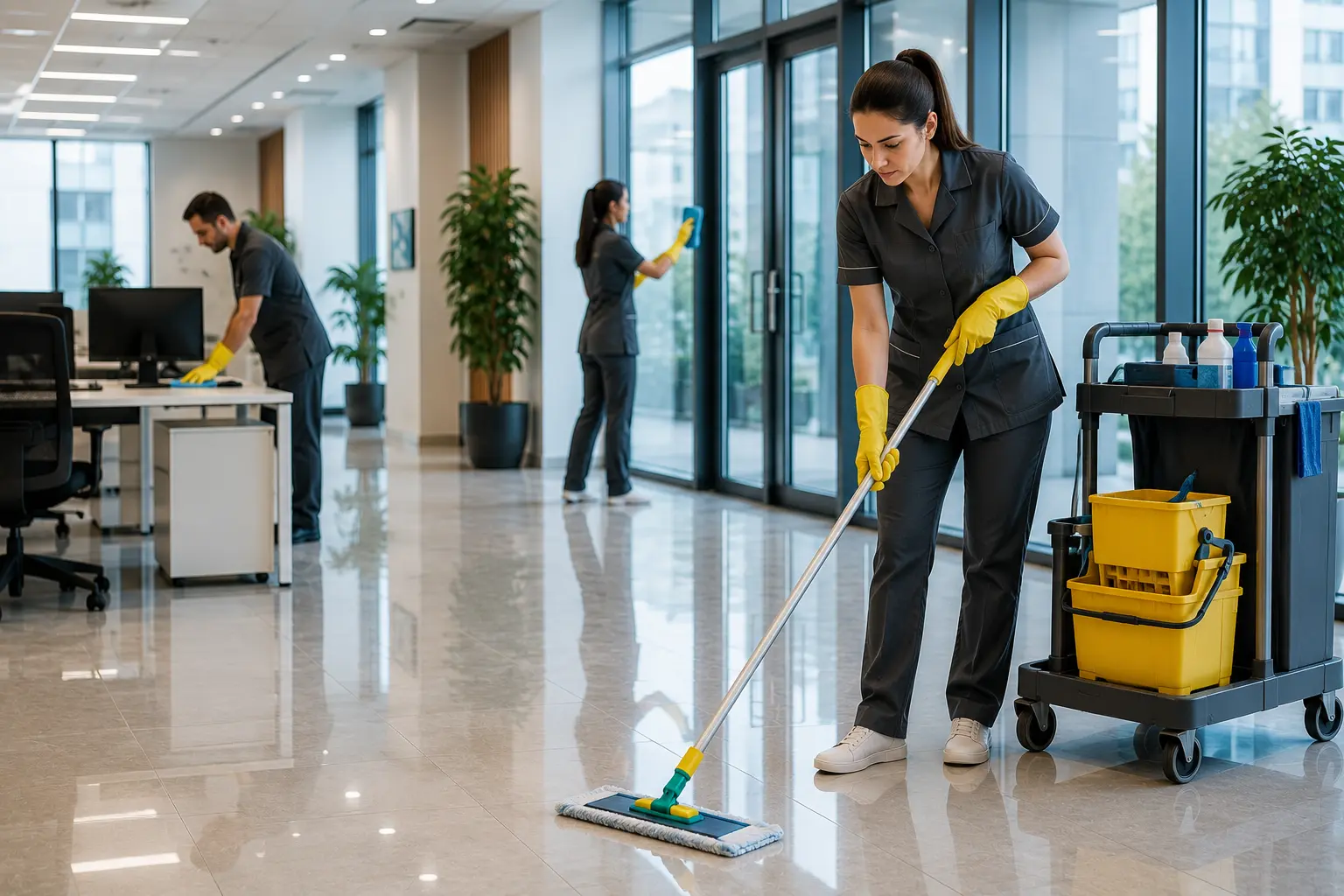 Falkan Group cleaning personnel